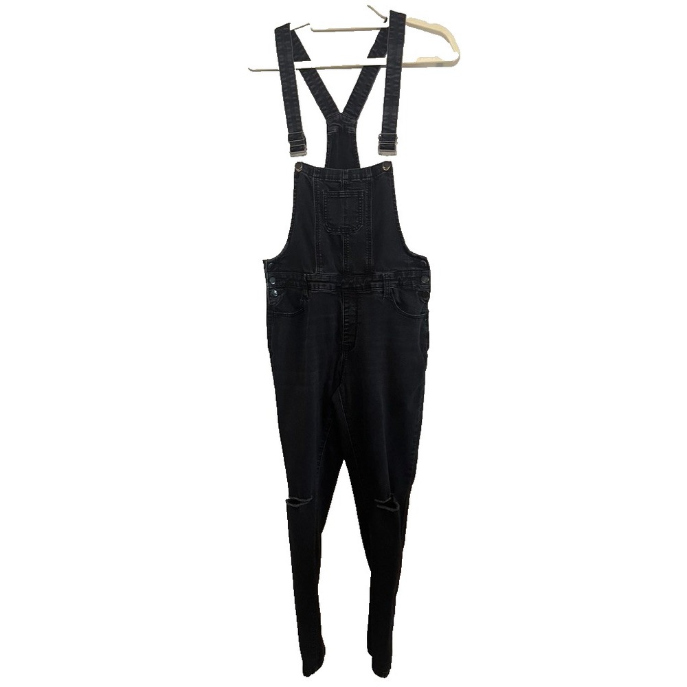 Neutral Skinny Overalls Black L Grunge Skater Emo Western Classic Distressed